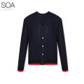 Men sweater casual color block stripe long sleeve mens knitted cardigan